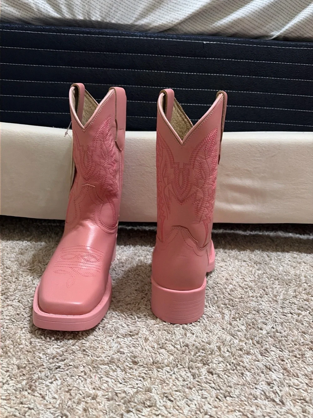 J.B. Dillon Pink Girls' Western Pull-On Boots